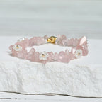 Fortune Jewel Irregular Crystal Flower Design Amethyst White Crystal Balance Bracelet - Fortune Jewel