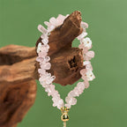 Fortune Jewel Irregular Crystal Flower Design Amethyst White Crystal Balance Bracelet - Fortune Jewel