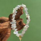 Fortune Jewel Irregular Crystal Flower Design Amethyst White Crystal Balance Bracelet - Fortune Jewel