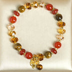 Fortune Jewel Red Agate Tiger Eye Fox Charm Calm Beaded Bracelet - Fortune Jewel