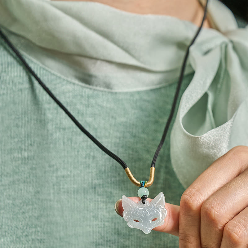 Fortune Jewel Fox Mask Prosperity Luck Rope Necklace Pendant - Fortune Jewel