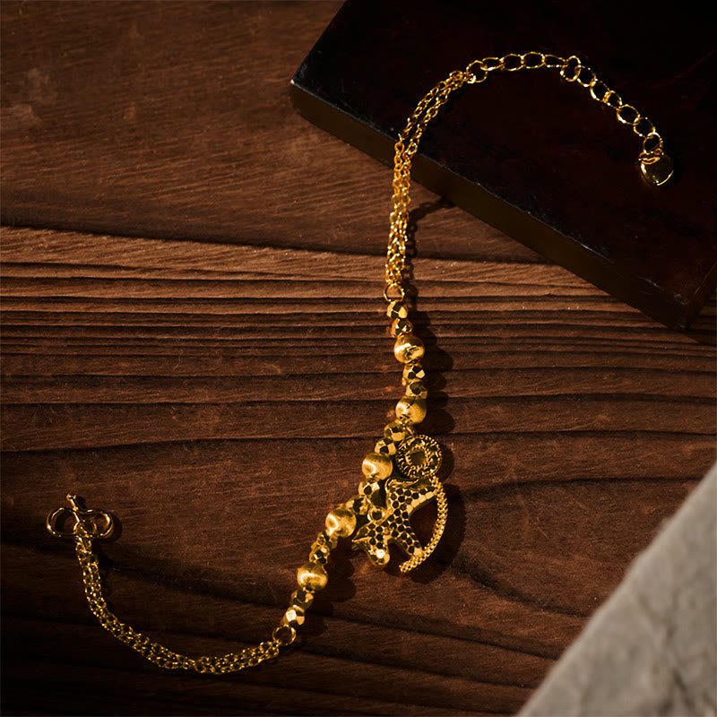 Fortune Jewel Chinese Zodiac Year Of The Horse 24k Gold Plated Copper Coin Luck Bracelet - Fortune Jewel