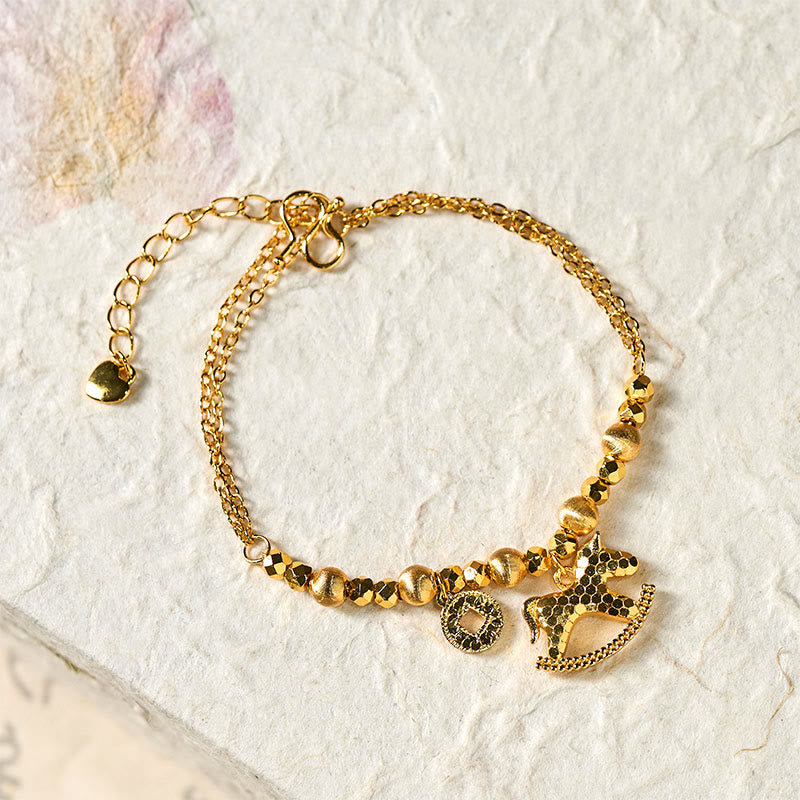 Fortune Jewel Chinese Zodiac Year Of The Horse 24k Gold Plated Copper Coin Luck Bracelet - Fortune Jewel