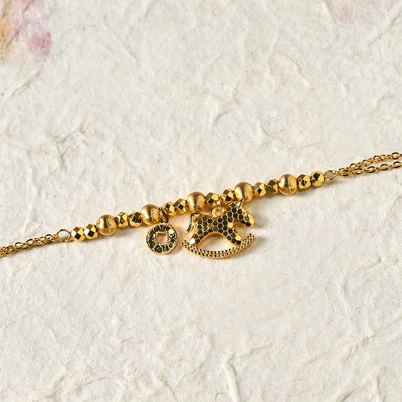 Fortune Jewel Chinese Zodiac Year Of The Horse 24k Gold Plated Copper Coin Luck Bracelet - Fortune Jewel