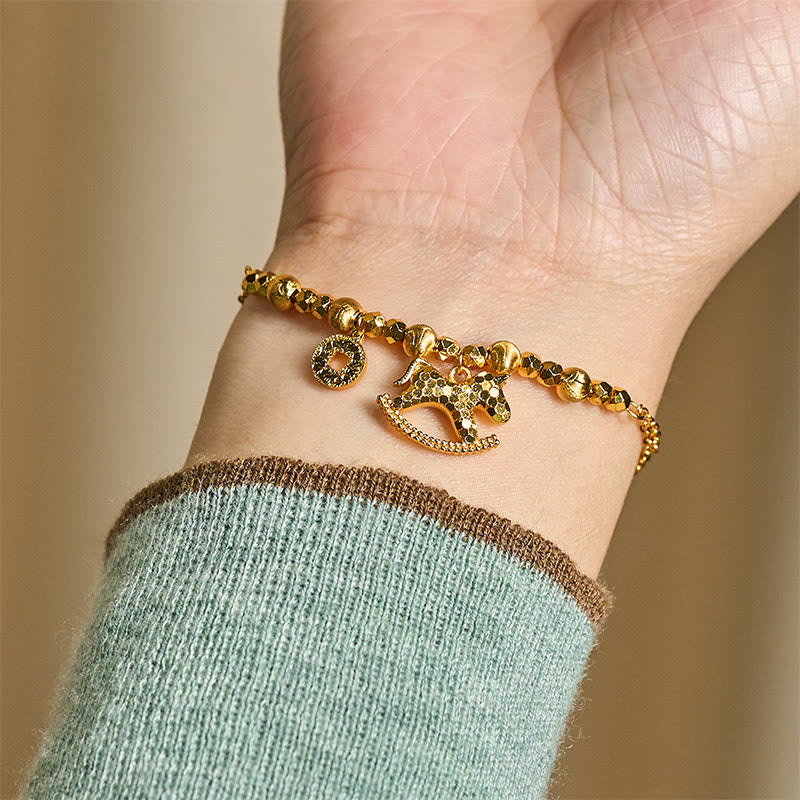 Fortune Jewel Chinese Zodiac Year Of The Horse 24k Gold Plated Copper Coin Luck Bracelet - Fortune Jewel