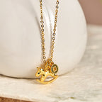 Fortune Jewel Year Of The Horse 24k Gold Plated Copper Coin Necklace Pendant - Fortune Jewel