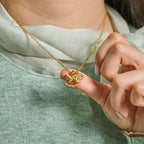 Fortune Jewel Year Of The Horse 24k Gold Plated Copper Coin Necklace Pendant - Fortune Jewel