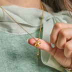 Fortune Jewel Year Of The Horse 24k Gold Plated Copper Peaceful Necklace Pendant - Fortune Jewel