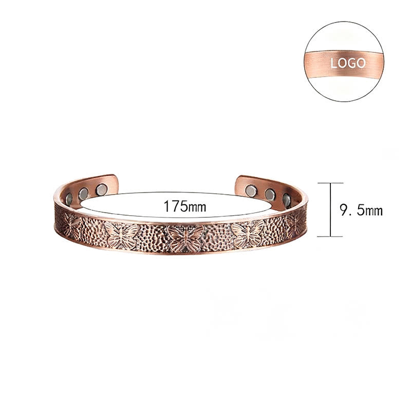 Fortune Jewel Copper Open Butterfly Balance Self Care Adjustable Cuff Bracelet Bangle - Fortune Jewel