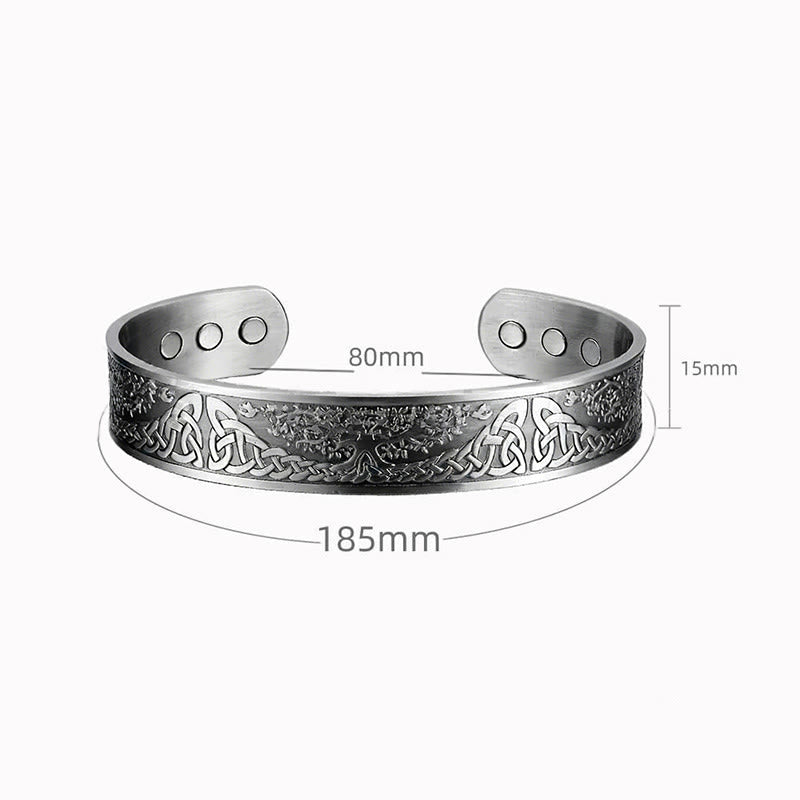 Fortune Jewel The Tree Of Life Copper Open Balance Luck Cuff Bracelet Bangle - Fortune Jewel
