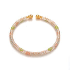 Fortune Jewel Copper Handmade Enamel Flower Open Luck Bracelet Bangle - Fortune Jewel