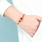 Fortune Jewel 999 Sterling Silver Year of the Horse Fu Character Red String Cinnabar Luck Bracelet - Fortune Jewel