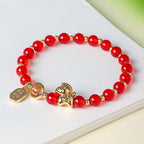 Fortune Jewel Year Of The Horse Strawberry Quartz Citrine Red Agate Pink Crystal Love Bracelet - Fortune Jewel