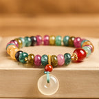 Buddha Stones Peace Buckle Tourmaline Chalcedony Love Bracelet - Fortune Jewel