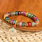 Buddha Stones Peace Buckle Tourmaline Chalcedony Love Bracelet - Fortune Jewel
