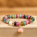 Buddha Stones Tourmaline Yanyuan Agate Peach Blossoms Love Bracelet - Fortune Jewel