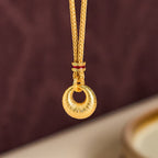 Fortune Jewel "Wishing You Lasting Peace" 24k Gold Plated Copper Peace Buckle Necklace Includes Gift Message Card - Fortune Jewel