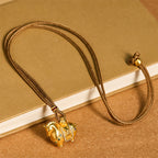 Fortune Jewel "All The Best For Fortune And Protection" Year Of The Horse 24k Gold Plated Brass Necklace Includes Gift Message Card