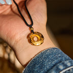 Fortune Jewel "Wishing You Good Fortune" 24k Gold Plated Brass Peace Buckle Black Rope Necklace Includes Gift Message Card - Fortune Jewel