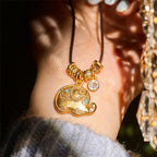 Fortune Jewel Elephant Symbol 24k Gold Plated Brass Strength Rope Necklace Pendant - Fortune Jewel