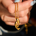 Fortune Jewel Double Koi Fish 24k Gold Plated Brass Chain Wealth Necklace Pendant - Fortune Jewel