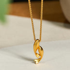 Fortune Jewel Double Koi Fish 24k Gold Plated Brass Chain Wealth Necklace Pendant - Fortune Jewel