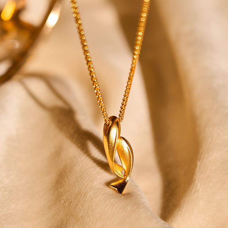 Fortune Jewel Double Koi Fish 24k Gold Plated Brass Chain Wealth Necklace Pendant - Fortune Jewel