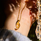 Fortune Jewel Double Koi Fish 24k Gold Plated Brass Chain Wealth Necklace Pendant - Fortune Jewel
