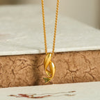 Fortune Jewel Double Koi Fish 24k Gold Plated Brass Chain Wealth Necklace Pendant - Fortune Jewel