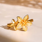 Fortune Jewel Lilac Flower Adjustable 24k Gold Plated Copper Brass Ring - Fortune Jewel