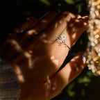 Fortune Jewel White Flower Design Adjustable Healing Copper Ring - Fortune Jewel