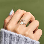 Fortune Jewel 925 Sterling Silver White Flower Design Adjustable Blessing Ring - Fortune Jewel