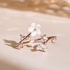 Fortune Jewel 925 Sterling Silver White Flower Design Adjustable Blessing Ring - Fortune Jewel