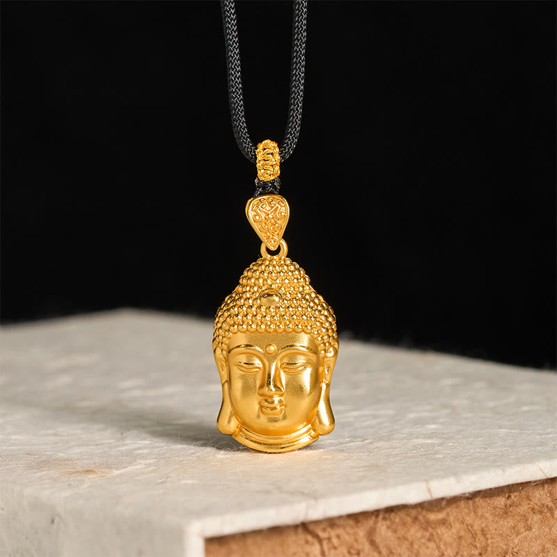 Fortune Jewel 24k Gold Plated Brass Buddha Symbol Braided Cord Serenity Necklace Pendant - Fortune Jewel