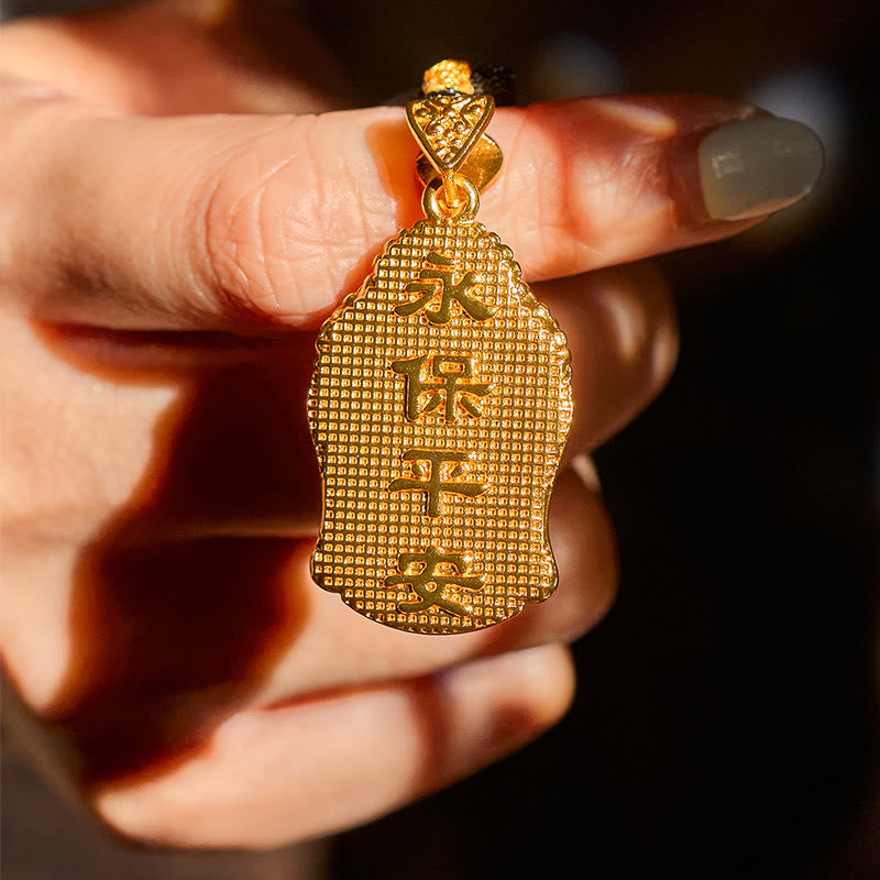 Fortune Jewel 24k Gold Plated Brass Buddha Symbol Braided Cord Serenity Necklace Pendant - Fortune Jewel