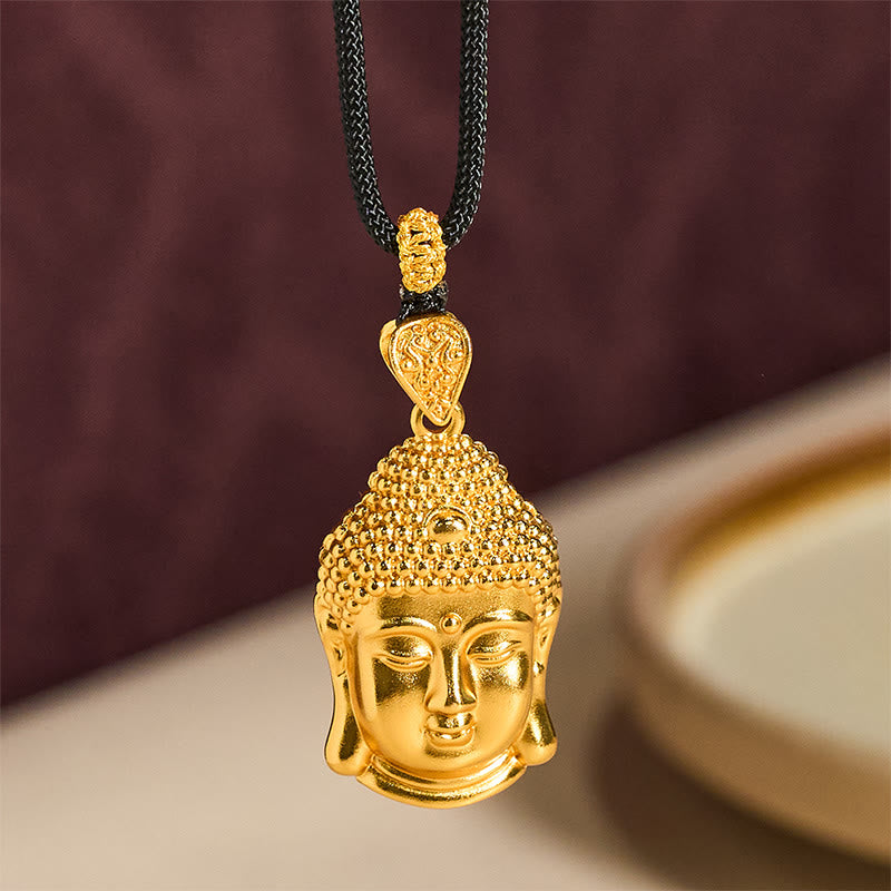 Fortune Jewel 24k Gold Plated Brass Buddha Symbol Braided Cord Serenity Necklace Pendant - Fortune Jewel