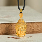 Fortune Jewel 24k Gold Plated Brass Buddha Symbol Braided Cord Serenity Necklace Pendant - Fortune Jewel