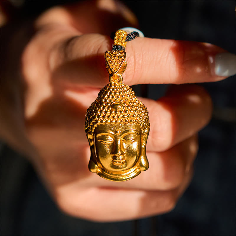 Fortune Jewel 24k Gold Plated Brass Buddha Symbol Braided Cord Serenity Necklace Pendant - Fortune Jewel