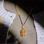 Fortune Jewel 24k Gold Plated Brass Buddha Symbol Braided Cord Serenity Necklace Pendant - Fortune Jewel