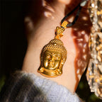 Fortune Jewel 24k Gold Plated Brass Buddha Symbol Braided Cord Serenity Necklace Pendant - Fortune Jewel