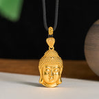 Fortune Jewel 24k Gold Plated Brass Buddha Symbol Braided Cord Serenity Necklace Pendant - Fortune Jewel
