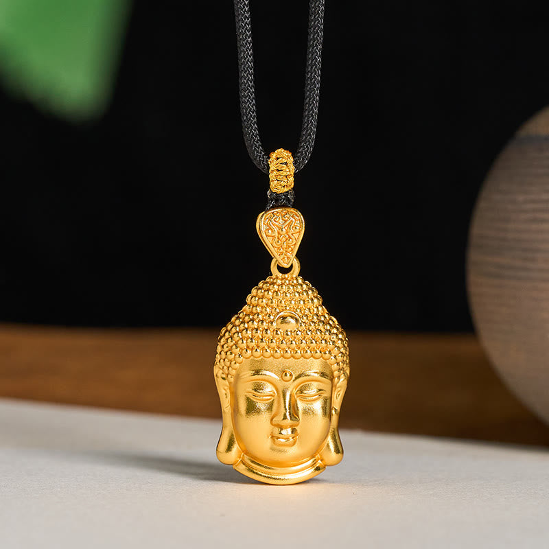Fortune Jewel 24k Gold Plated Brass Buddha Symbol Braided Cord Serenity Necklace Pendant - Fortune Jewel