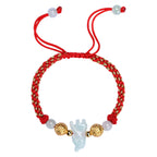 Fortune Jewel Chinese Zodiac Jade Silver Beads Year Of The Horse Red String Luck Bracelet - Fortune Jewel