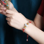 Fortune Jewel Chinese Zodiac Jade Silver Beads Year Of The Horse Red String Luck Bracelet - Fortune Jewel