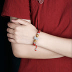Fortune Jewel Chinese Zodiac Jade Silver Beads Year Of The Horse Red String Luck Bracelet - Fortune Jewel