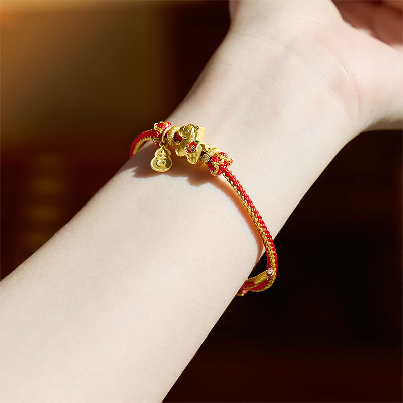 Fortune Jewel Year Of The Horse Red String Copper Braided Luck Bracelet - Fortune Jewel