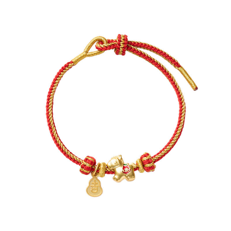 Fortune Jewel Year Of The Horse Red String Copper Braided Luck Bracelet - Fortune Jewel