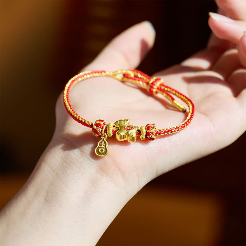 Fortune Jewel Year Of The Horse Red String Copper Braided Luck Bracelet - Fortune Jewel