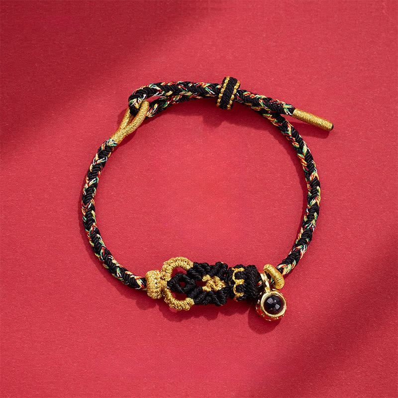 Fortune Jewel String Projection Stone Hand-woven Buddha Knots Connection Bracelet - Fortune Jewel