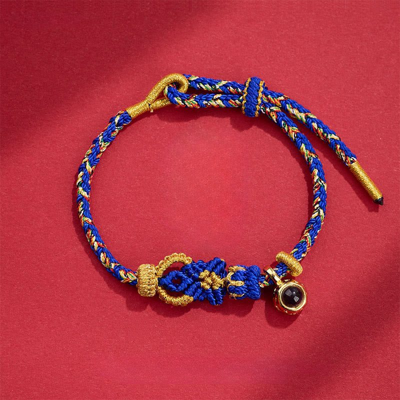 Fortune Jewel String Projection Stone Hand-woven Buddha Knots Connection Bracelet - Fortune Jewel